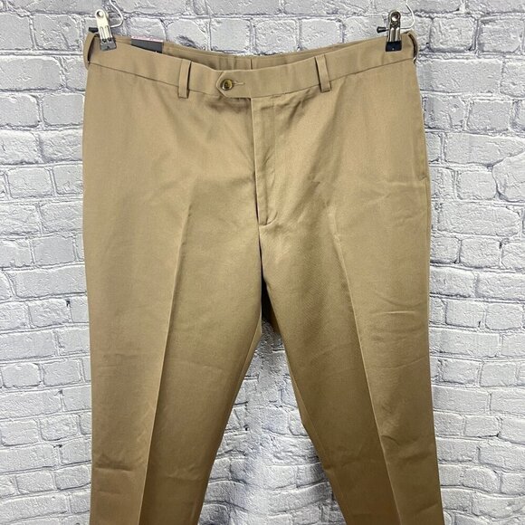 Perry Ellis Portfolio Mens Dress Pants Size 38x29 Sandstone Beige No Iron Flat F - Picture 3 of 9